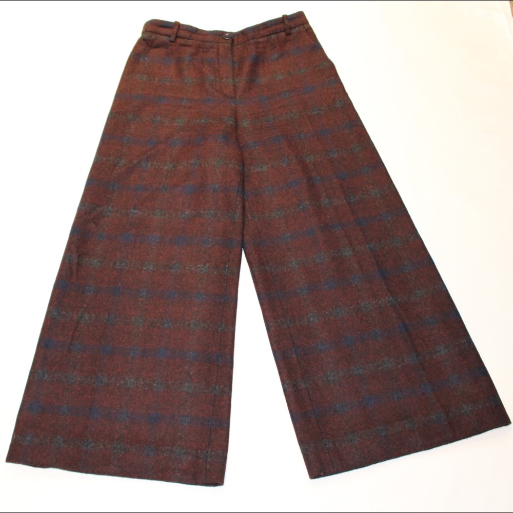 Chanel plaid wide leg pants
